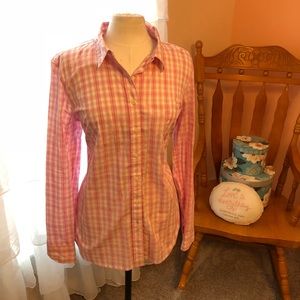 Gap Fitted Boyfriend Plaid Button Down Shirt